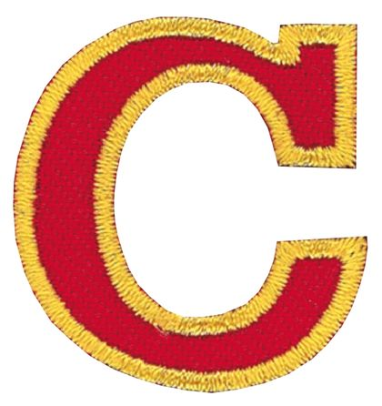 Nažehlovací vyšívané písmenko C - červené výška 3 cm